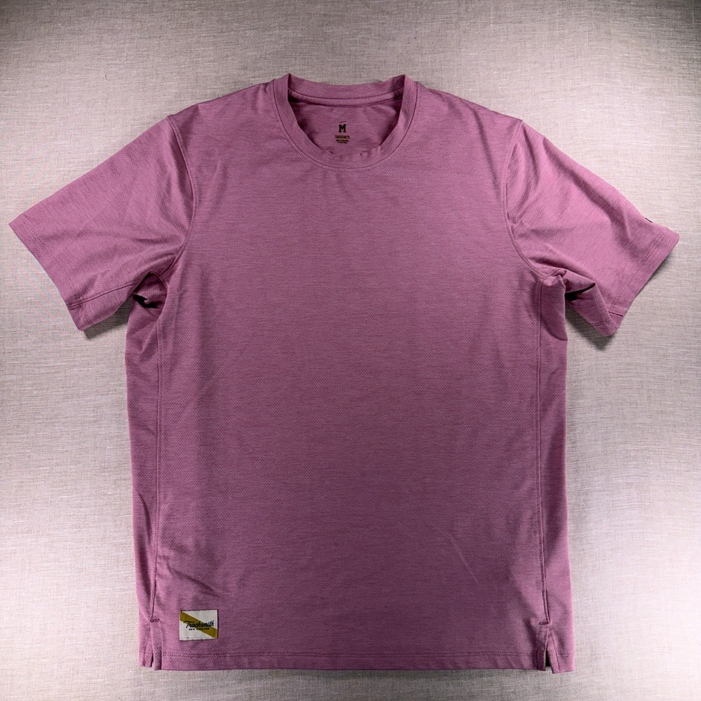Tracksmith Twilight Tee Running Shirt Pink MT2081 Polyester Athletic Men Medium